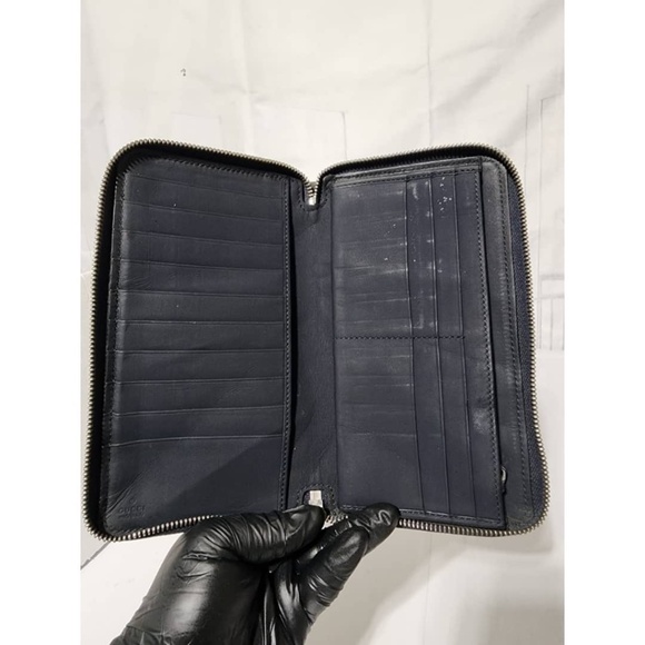 Authentic Gucci Guccissima Zip Around Long Wallet Black - Picture 11 of 13